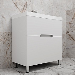 Style Line Тумба под раковину Матис 80 белая матовая – фотография-4